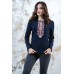 Embroidered t-shirt with long sleeves "Geometric Fantasy" Navy